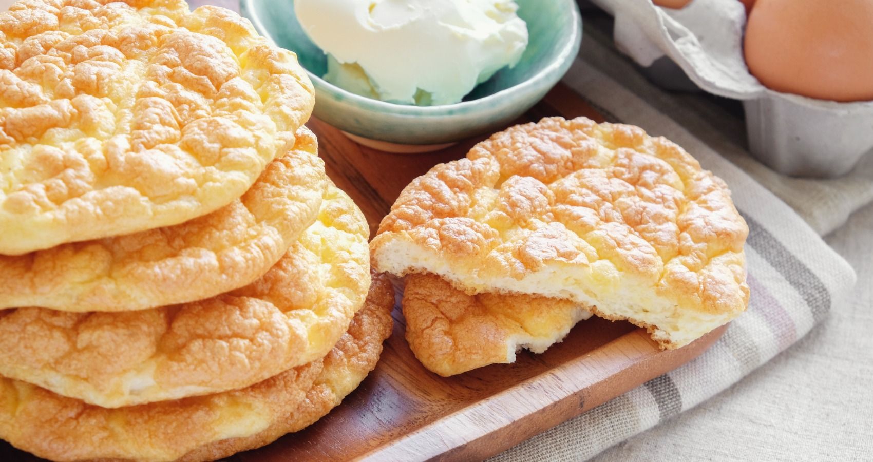How To Make Cloud Bread Cloud Bread Oopsie Bread Keto Ketogenic Diet Paleo Low Carb High Fat Picture Id861080146 