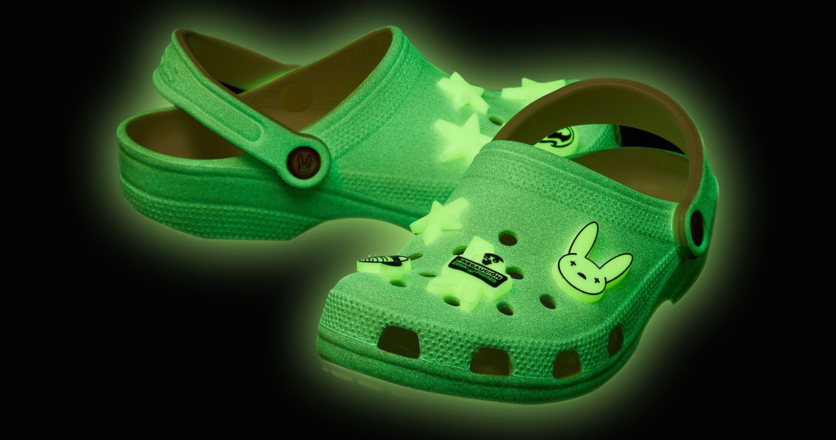 glow in the dark bad bunny crocs