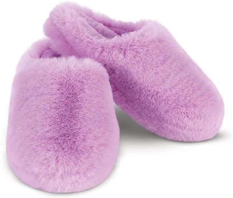 PajamaGram Women's Pink Slippers for Women, Slip-On, Large, Pink