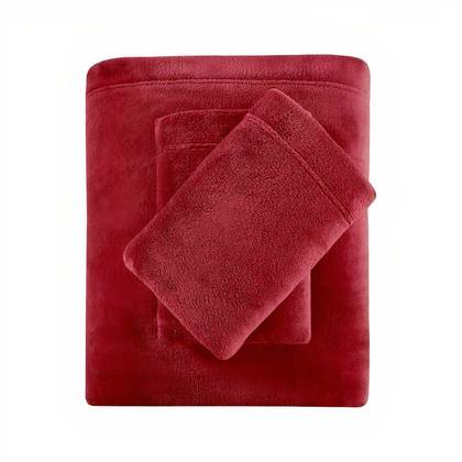Promo snímek sady Sleep Philosophy True North Burgundy Plush Twin Sheet Set 